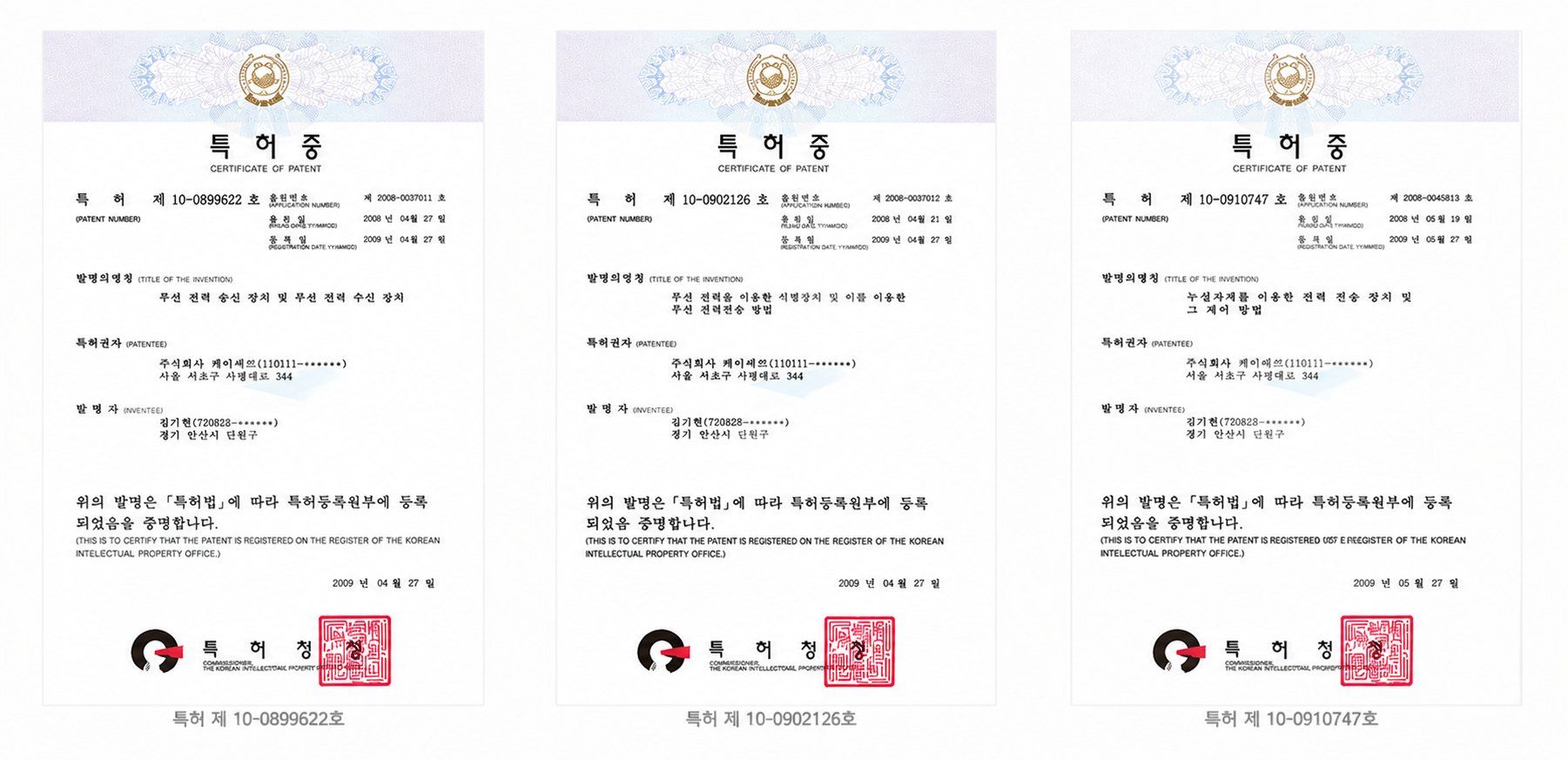 NIINSELAH 特許証書